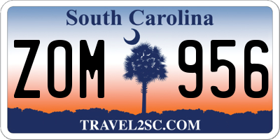 SC license plate ZOM956