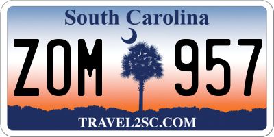 SC license plate ZOM957