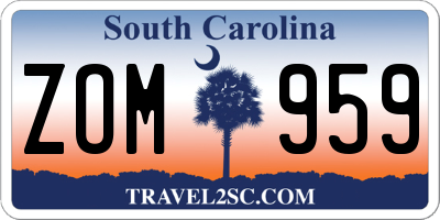 SC license plate ZOM959