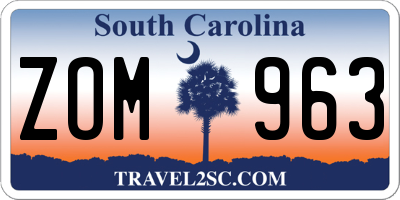 SC license plate ZOM963