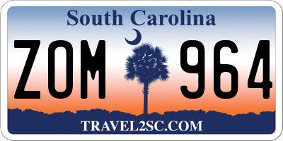 SC license plate ZOM964
