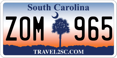 SC license plate ZOM965