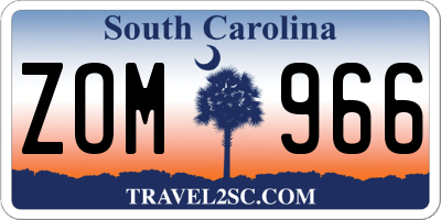 SC license plate ZOM966