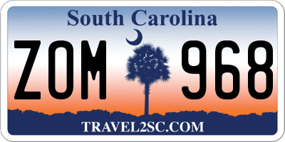 SC license plate ZOM968