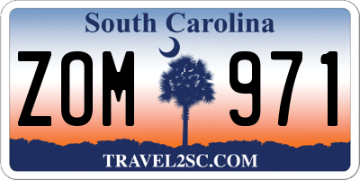 SC license plate ZOM971