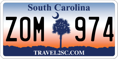 SC license plate ZOM974