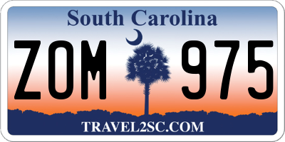 SC license plate ZOM975