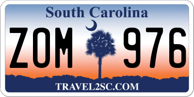SC license plate ZOM976