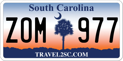 SC license plate ZOM977