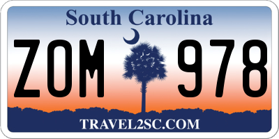 SC license plate ZOM978