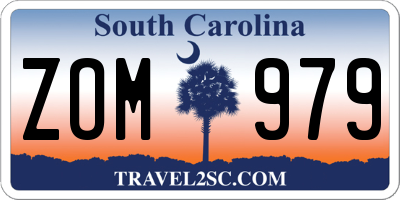 SC license plate ZOM979