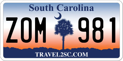 SC license plate ZOM981