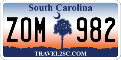 SC license plate ZOM982