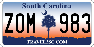 SC license plate ZOM983