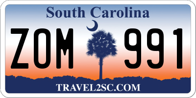 SC license plate ZOM991