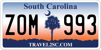 SC license plate ZOM993