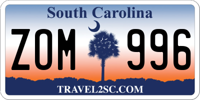 SC license plate ZOM996