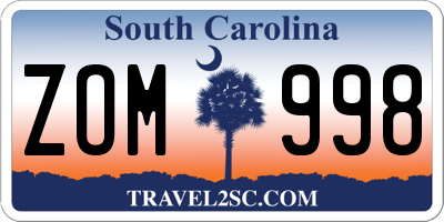SC license plate ZOM998