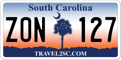 SC license plate ZON127