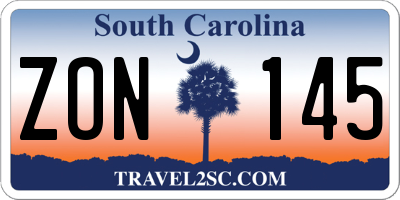 SC license plate ZON145