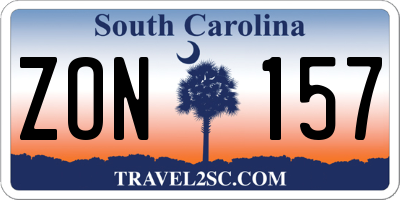 SC license plate ZON157