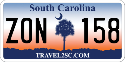 SC license plate ZON158