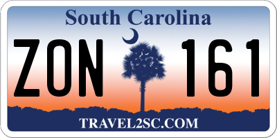 SC license plate ZON161