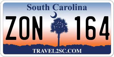 SC license plate ZON164