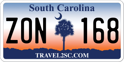 SC license plate ZON168