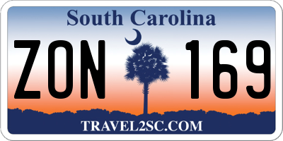 SC license plate ZON169