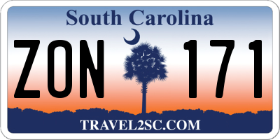 SC license plate ZON171