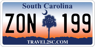 SC license plate ZON199