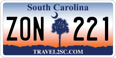 SC license plate ZON221