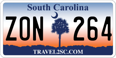 SC license plate ZON264