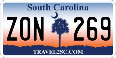 SC license plate ZON269