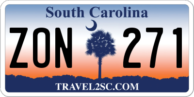 SC license plate ZON271