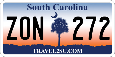 SC license plate ZON272