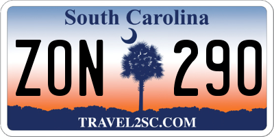 SC license plate ZON290
