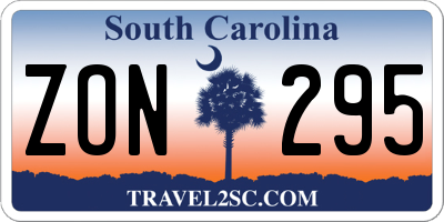 SC license plate ZON295