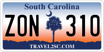 SC license plate ZON310