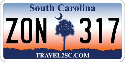 SC license plate ZON317