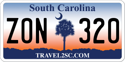 SC license plate ZON320