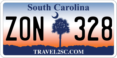 SC license plate ZON328