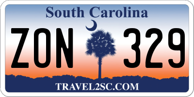 SC license plate ZON329