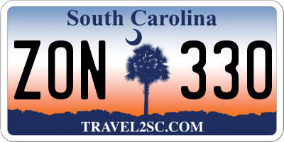 SC license plate ZON330