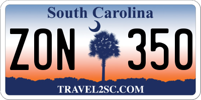 SC license plate ZON350