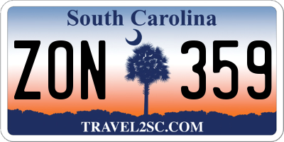 SC license plate ZON359