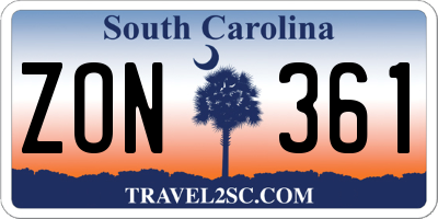 SC license plate ZON361
