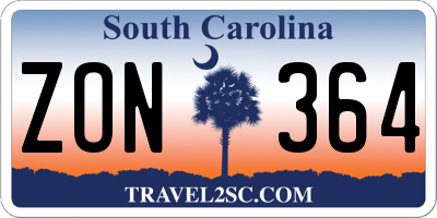 SC license plate ZON364