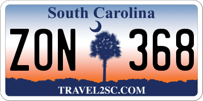SC license plate ZON368